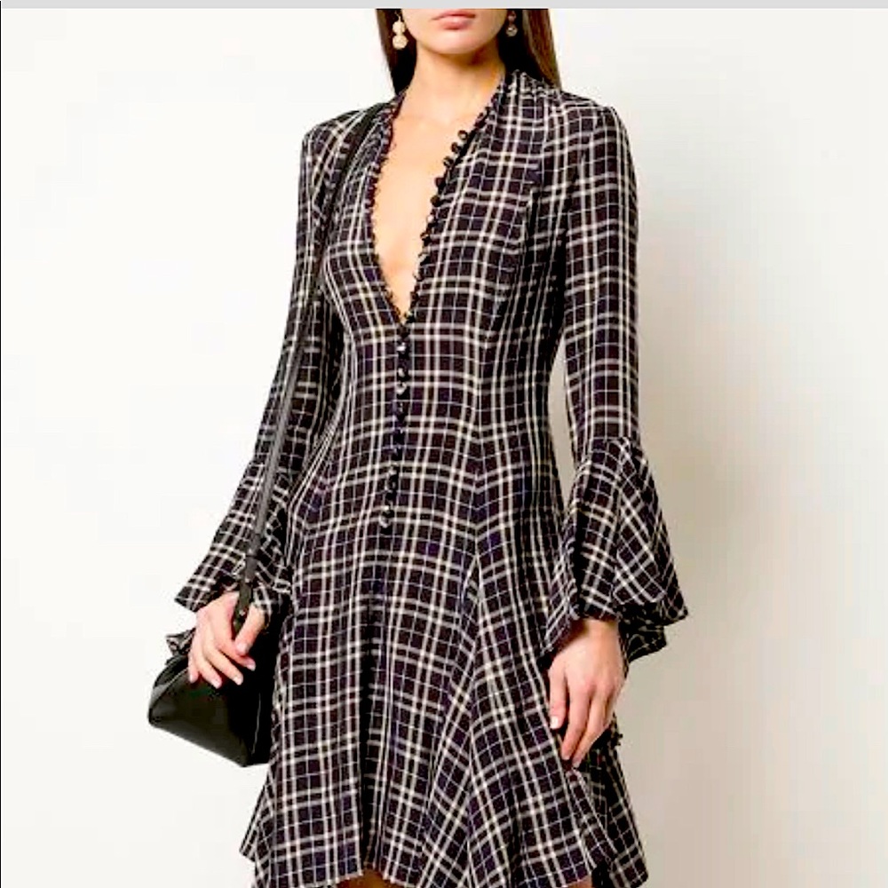 KHAITE THE LAURA DRESS IN NAVY CHECK
6
